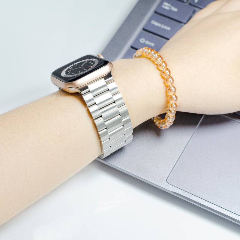 Custom Stainless Steel Apple Watch Band: Gift for Mom Dad