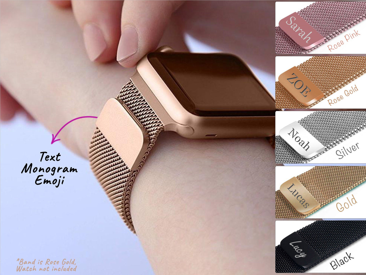 Personalisiertes Apple Watch-Armband: Magnetisches Milanese Loop-Armband