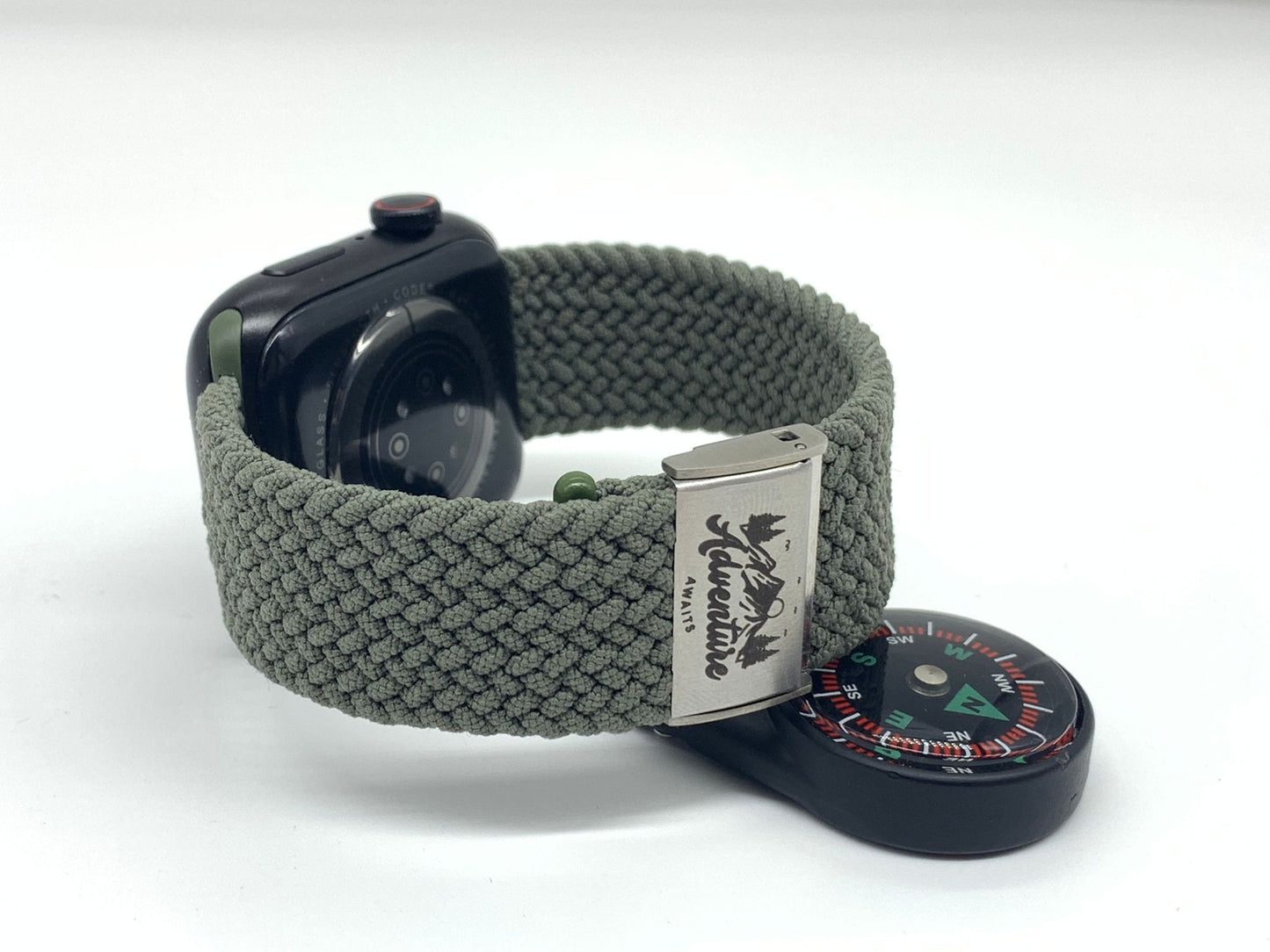 Personalized Braided Elastic Apple Watch Band: Adjustable Sport Strap