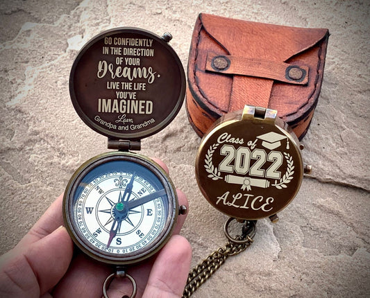 Personalised Graduation Gift Compass, Class of 2023 Gift, Grad Gifts Compass, Graduation Present, Gift For Son, gift for Daughter, adventure