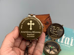 Baptism Compass, Personalised Compass for Baptised, Christening Gift, Gift for Grandson, Godmother Baptism Gift, Handwriting Compass Gift