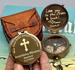 Baptism Compass, Personalised Compass for Baptised, Christening Gift, Gift for Grandson, Godmother Baptism Gift, Handwriting Compass Gift