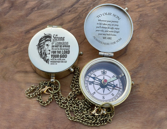 Personalised Gift for Him, Brass Compass, Anniversary Gifts, Father's Day Gift, Gift For girlfriend, Engraved Compass, Valentine's Day gift