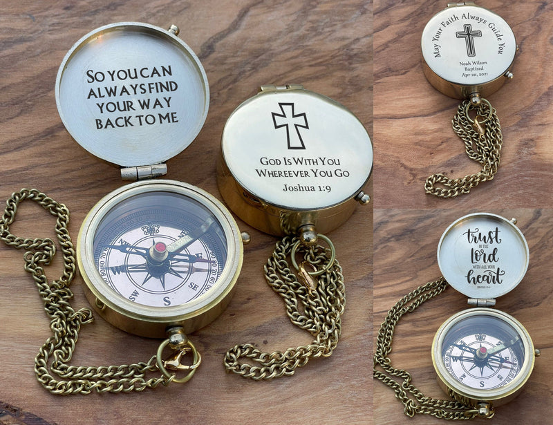 Personalised Gift for Him, Brass Compass, Anniversary Gifts, Father's Day Gift, Gift For girlfriend, Engraved Compass, Valentine's Day gift