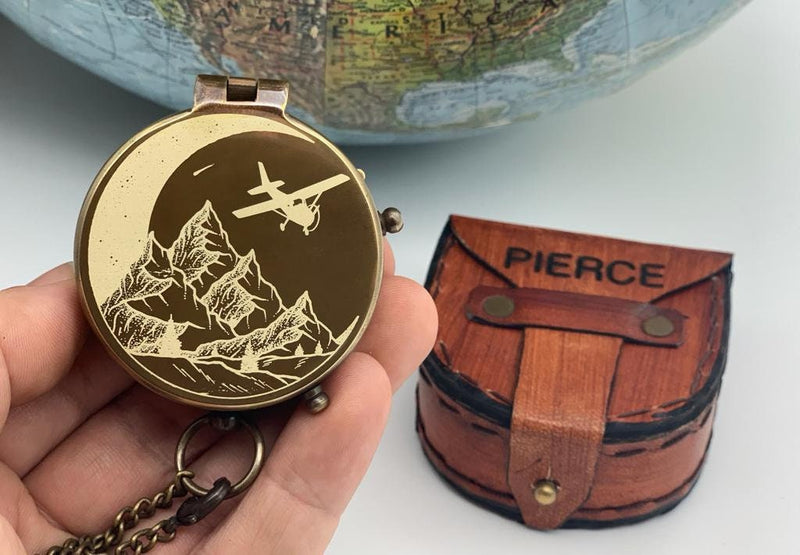 Corporate Gift, Personalised Brass Compass, Wedding gift, Anniversary Gift men, gift for husband, Christmas gift, Gift for Dad, Outdoor Gift,Boxing day gift (Copy)