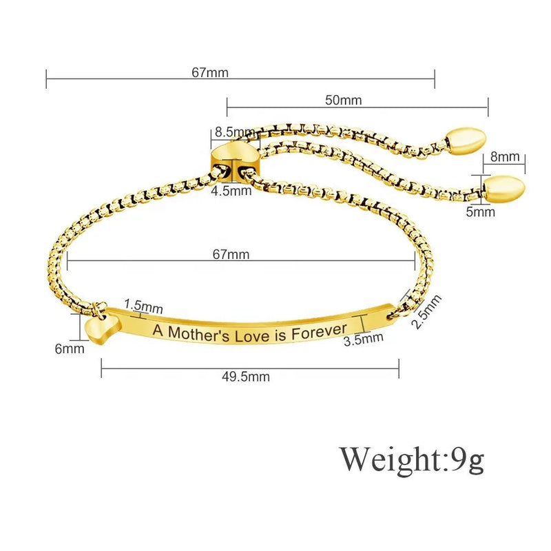 Bracelet personnalisé gravé pour elle avec nom emoji cadeau personnalisé pour maman sœur demoiselle d'honneur tante petite amie cadeau de Noël