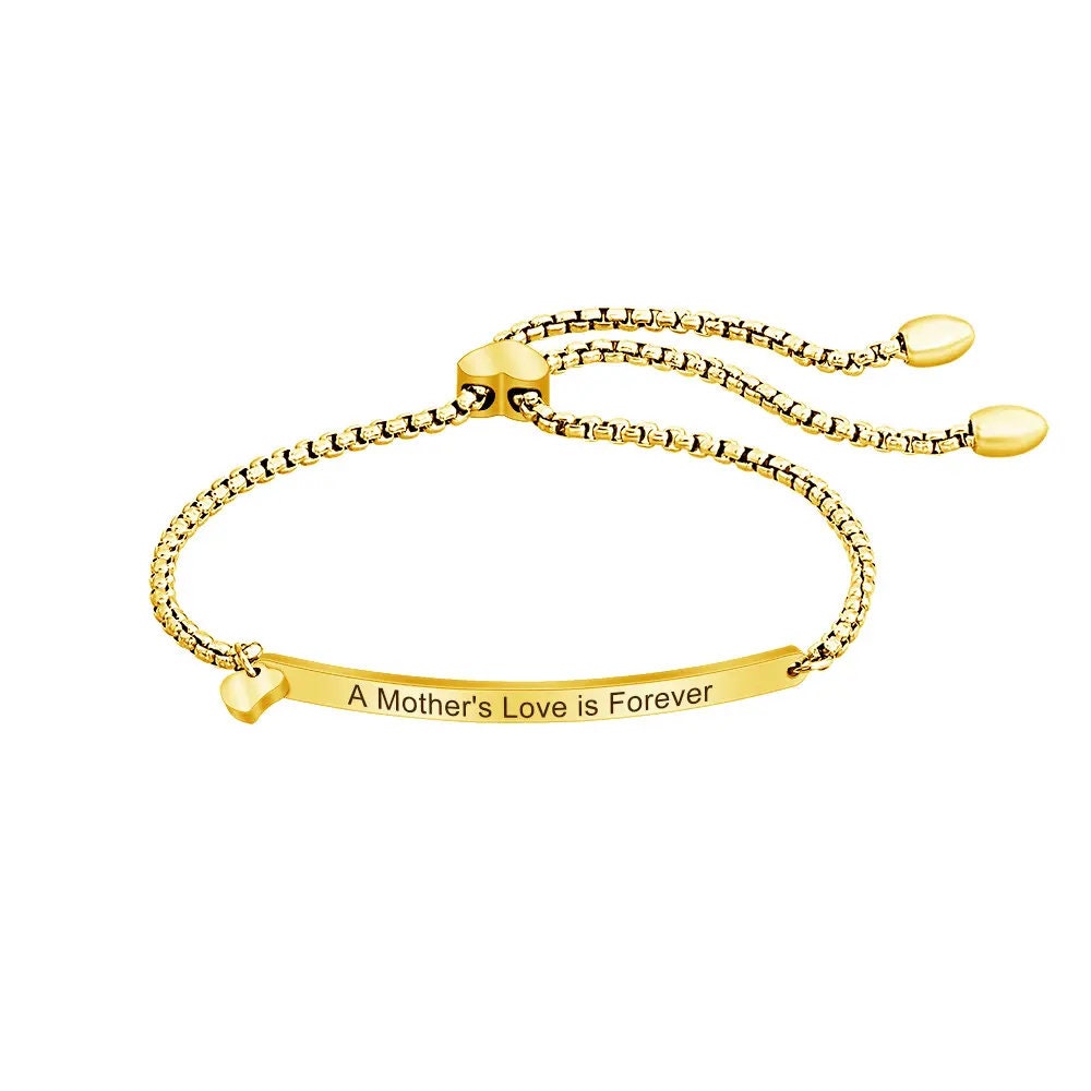 Bracelet personnalisé gravé pour elle avec nom emoji cadeau personnalisé pour maman sœur demoiselle d'honneur tante petite amie cadeau de Noël
