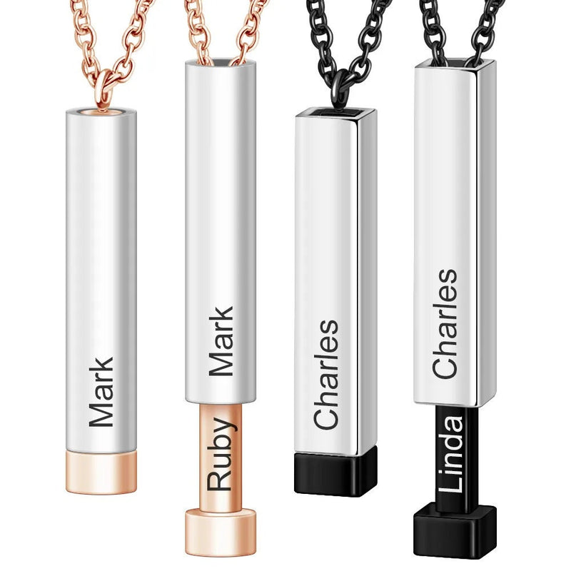 Customized Double Layer Rectangle Bar Pendant Necklace With Engraved Names, Personalised necklace, Christmas Gift, Gift for Her,gift for mom