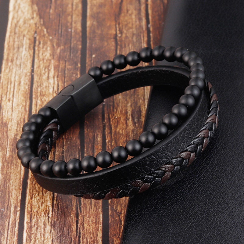 Bracelet en cuir gravé personnalisé pour homme - Cadeau fête des pères - Papa, petit ami, père, cadeau de Noël, cadeau d'anniversaire, cadeau pour lui