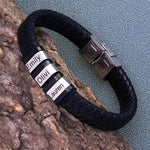 Personalisiertes Herrenarmband aus Leder und Edelstahl mit Gravur, Vatertagsgeschenk, Geschenk für Papa, graviertes Armband, Geschenk für ihn, Geschenk für den Freund