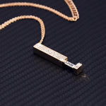 Customized Engraved Necklace, Double Layer Necklace, Rectangle Bar Pendant Necklace, Personalised necklace, Christmas Gift, Gift for Her,