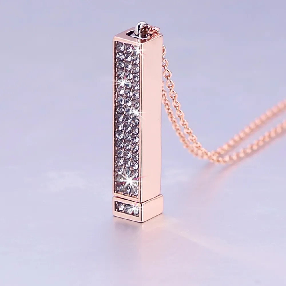 Customized Engraved Necklace, Double Layer Necklace, Rectangle Bar Pendant Necklace, Personalised necklace, Christmas Gift, Gift for Her,