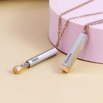 Customized Double Layer Rectangle Bar Pendant Necklace With Engraved Names, Personalised necklace, Christmas Gift, Gift for Her,gift for mom