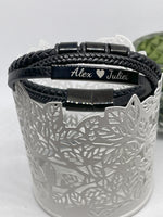 Leather Stainless Steel Men's Personalised Engraved Bracelet, Father's Day Gift, Dad Daddy Boyfriend Father , gift for dad, anniversary gift