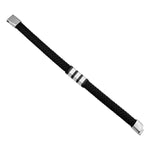 Leather Stainless Steel Mens Personalised Engraved Bracelet, Father's Day Gift, Gift for Dad, gift for boyfriend, Christmas gift,