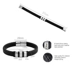 Leather Stainless Steel Mens Personalised Engraved Bracelet, Father's Day Gift, Gift for Dad, gift for boyfriend, Christmas gift,