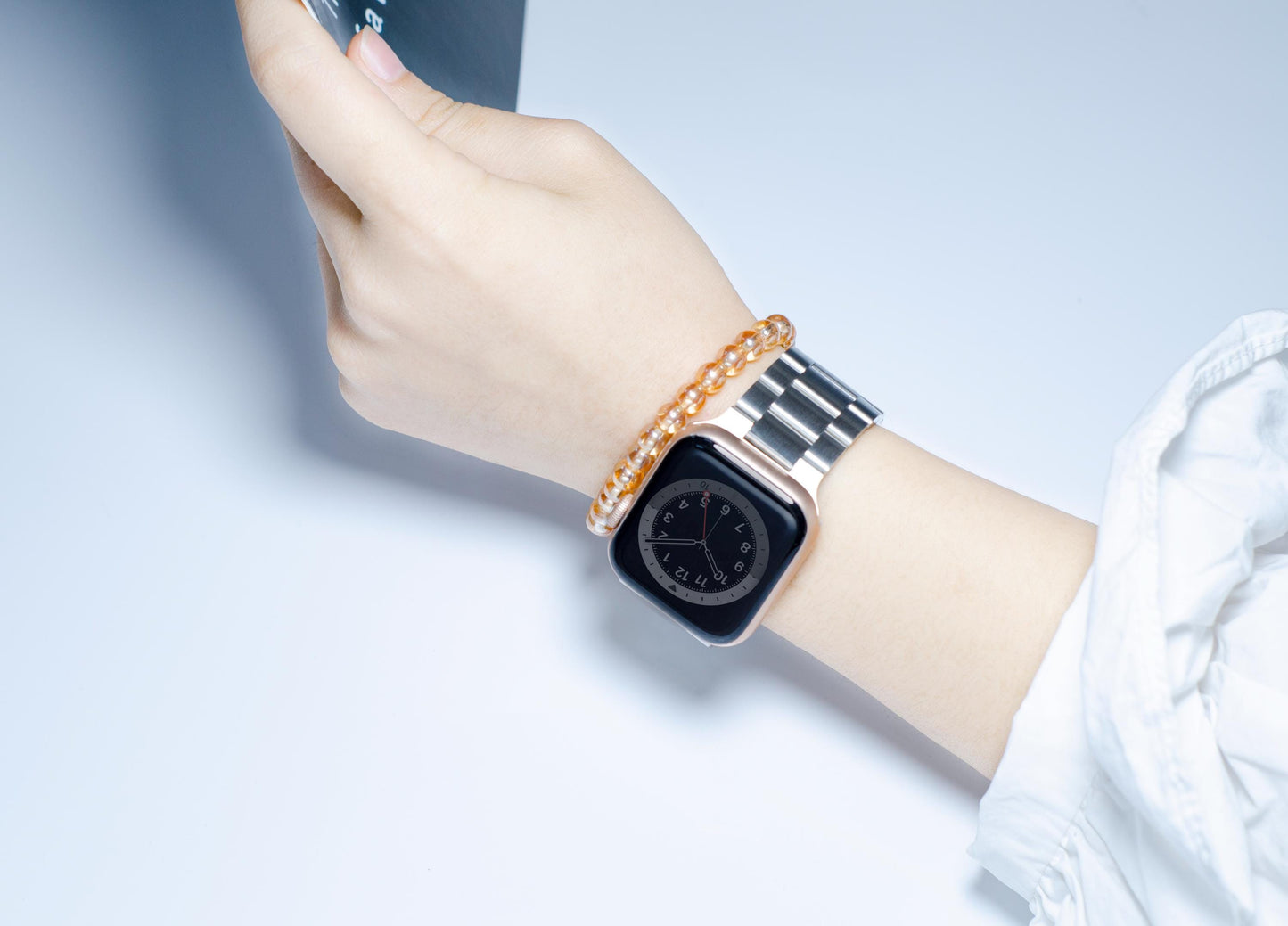 Custom Stainless Steel Apple Watch Band: Gift for Mom Dad