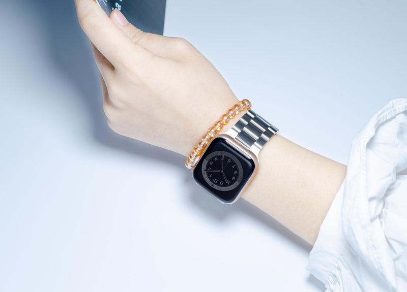 Custom Stainless Steel Apple Watch Band: Gift for Mom Dad