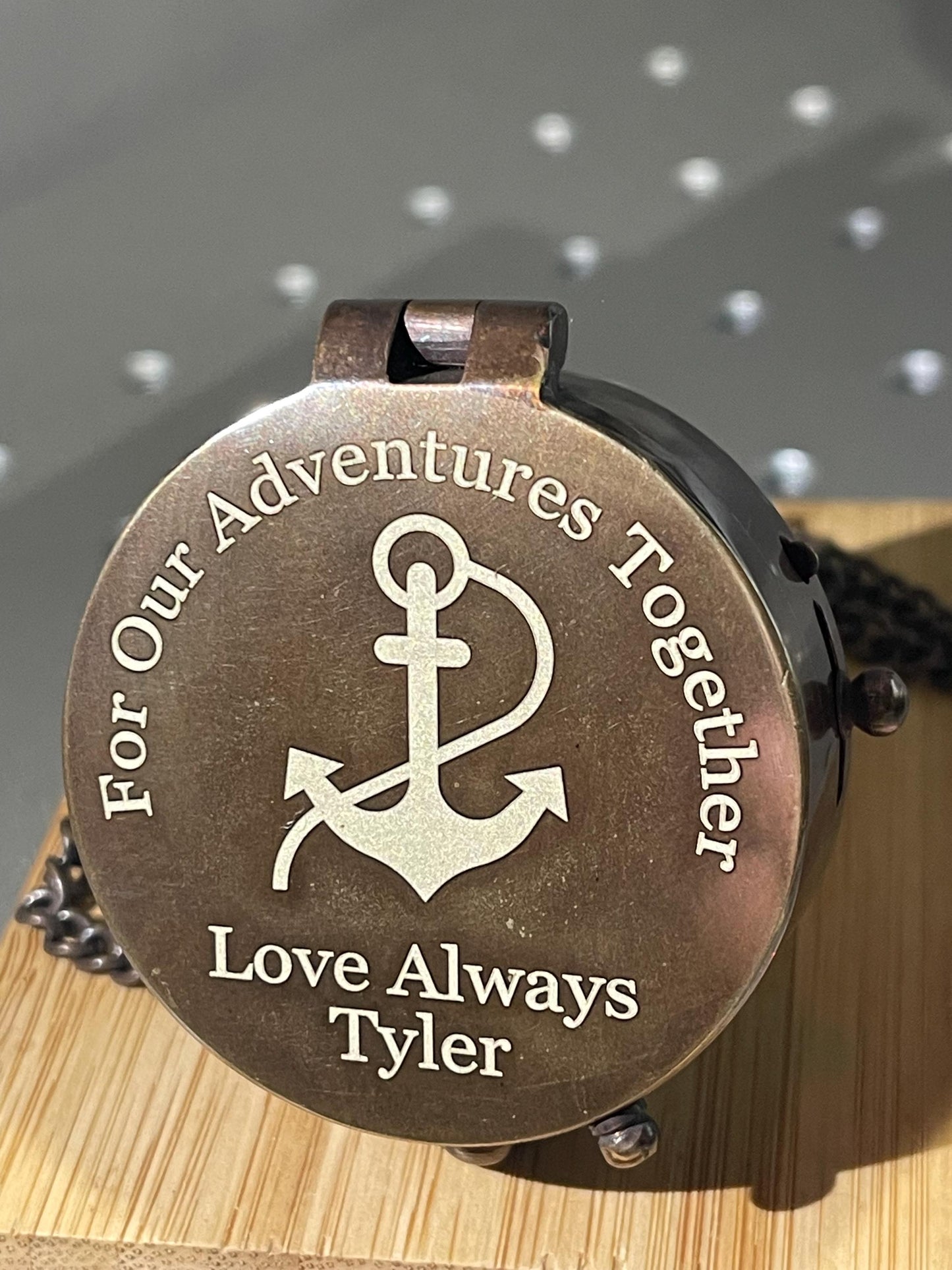 Personalised Brass Compass, Wedding gift, Anniversary Gift men, gift for husband, Gift for Dad, Outdoor Gift,Father's Day gift, gift for her