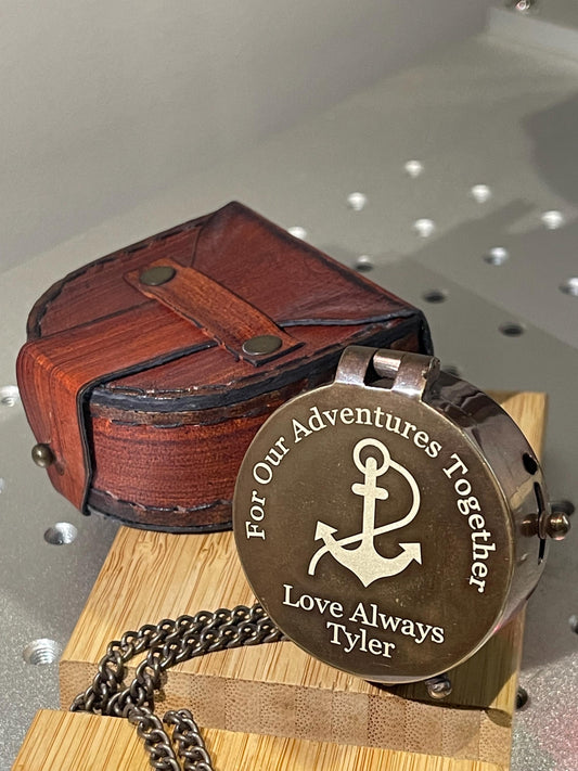 Personalised Brass Compass, Wedding gift, Anniversary Gift men, gift for husband, Gift for Dad, Outdoor Gift,Father's Day gift, gift for her